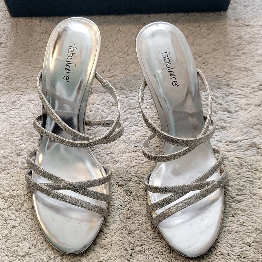 Silver Fabulaire Heels Size 7.5